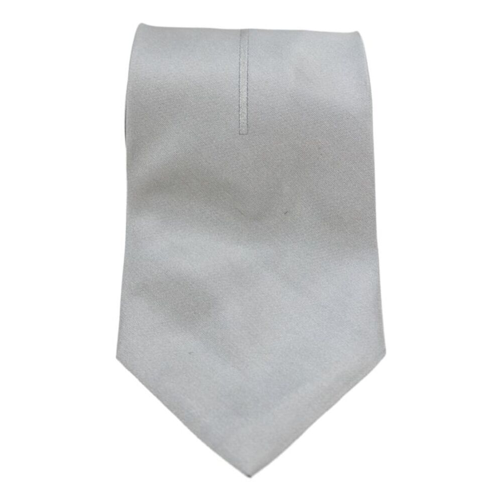 Dolce & Gabbana Mens Silk Neck Tie Solid Gray